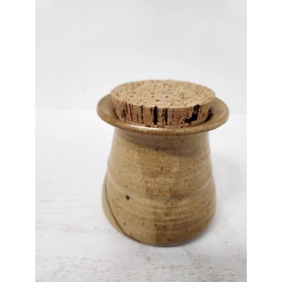 VTG Charlotte Neron Studio Pottery Kisses Candy Storage Jar With Cork Lid Signed - Picture 7 of 11